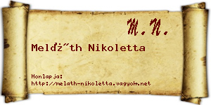 Meláth Nikoletta névjegykártya
